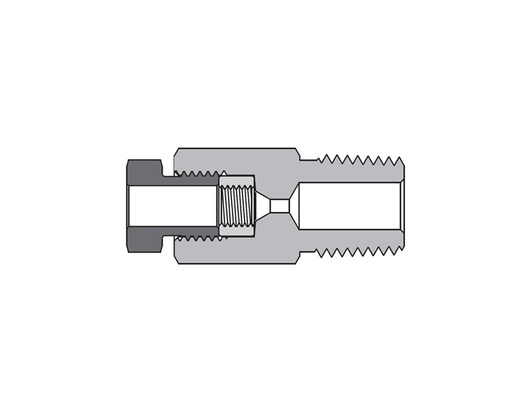 [SS-FMA-MF12-NS6] 316 SS, FITOK AMH Series Adapter Fitting, Female to Male, 3/4" Female 20M Series Medium Pressure Coned and Threaded Connection × 3/8 Male NPT