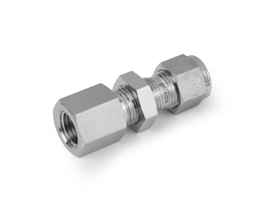 [SS-BCF-FL16-NS12] 316 SS, FITOK 6 Series Tube Fitting, Bulkhead Female Connector, 1" O.D. × 3/4 Female NPT